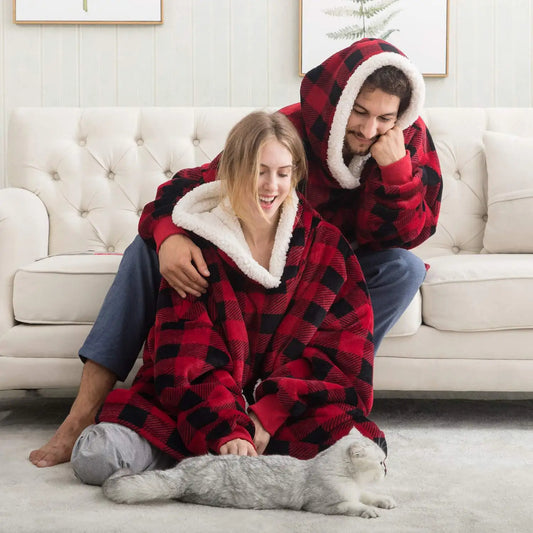 Hoodie Blanket Plaid