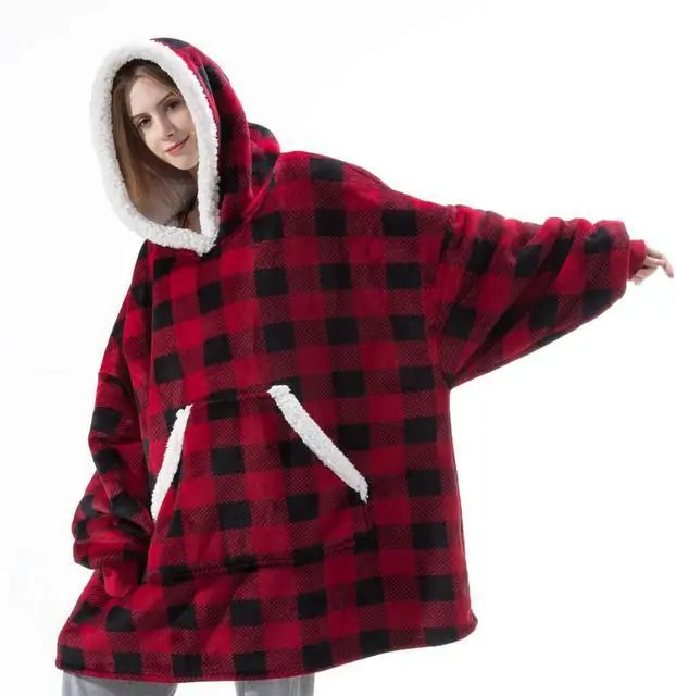 Hoodie Blanket Plaid