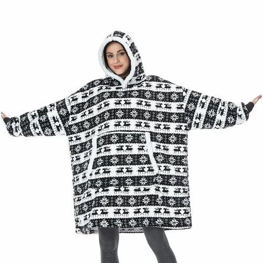 Hoodie Blanket black deer